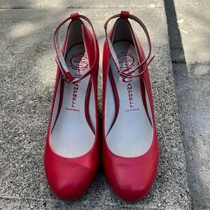 Brand New. Red platform Jeffery Campbell wedges. Size 6
